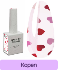 Hybride top NAILSOFTHEDAY Kupidon Top 01 met rode en roze hartjes zonder plaklaag 10 ml